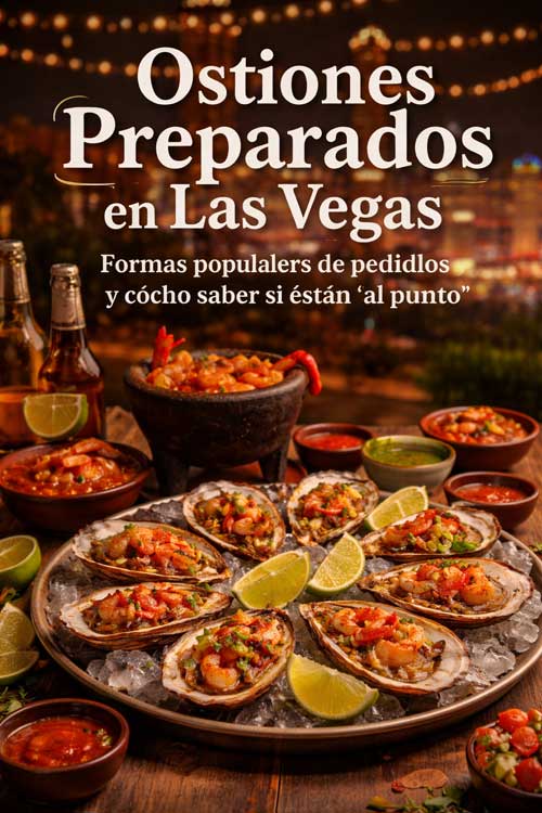 Ostiones preparados en Las Vegas